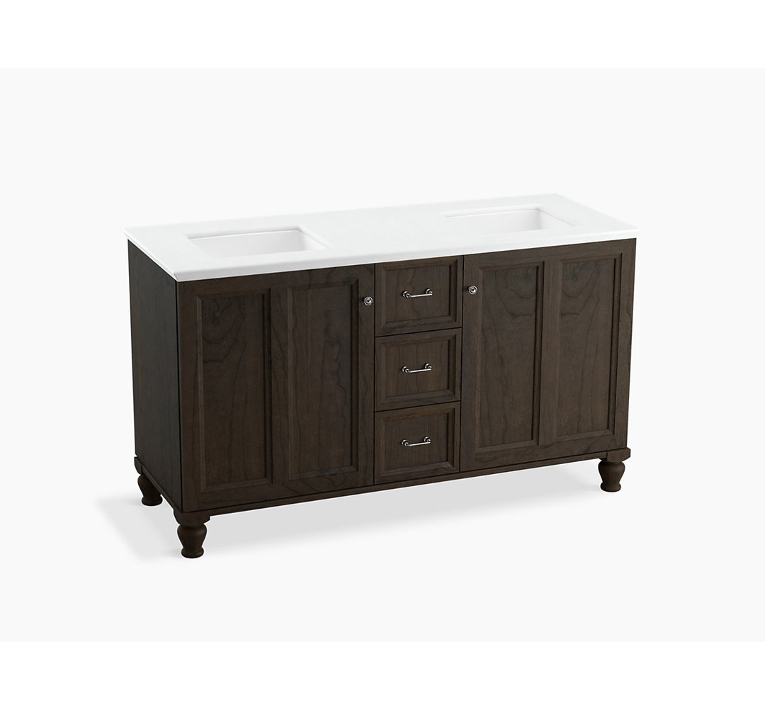 Damask® 60" Free-Standing Double Bathroom Vanity Base Only Kohler Base 