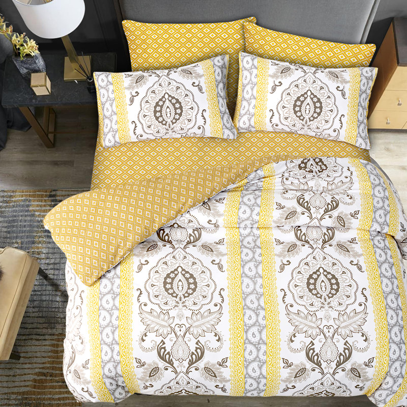 Premium Duvet Cover Set Double Brushed Microfiber Reversible With Zipper Closure & Corner Ties