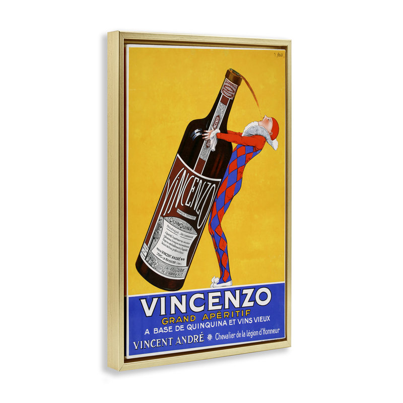 Cadre flottant rétro Vincenzo, conçu par Vintage Posters, H 31 po x l 21 po, Cadre flottant métallique doré