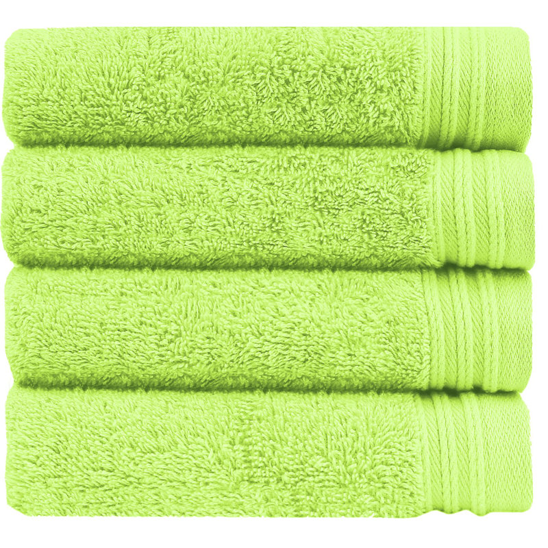 Ensemble de 8 serviettes 100% coton Raquel, Vert pomme