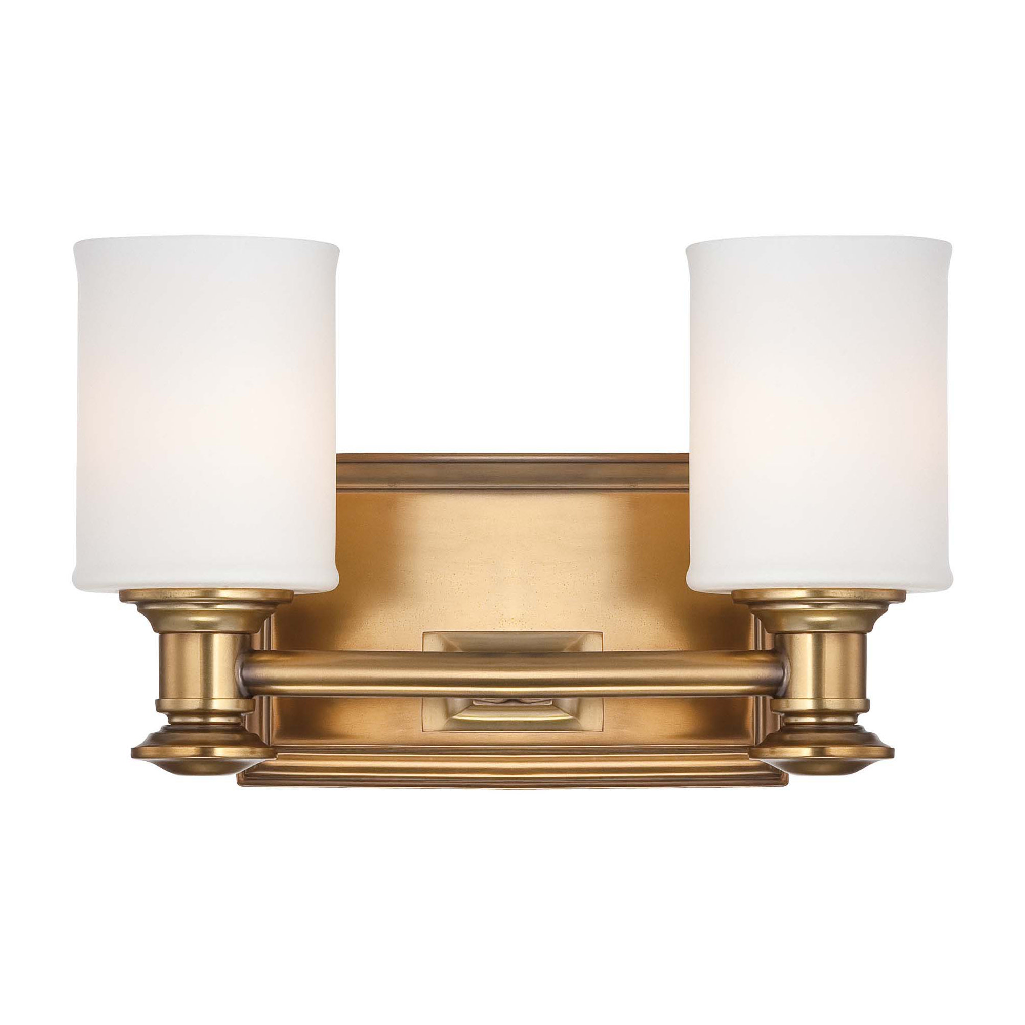 Everlee 2 Light Frosted Dimmable Vanity Light, Liberty Gold