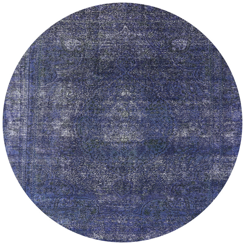 Tapis oriental bleu, Rond 5 pi