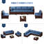 Ensemble de conversation modulaire en rotin PE 9 pièces pour l'extérieur, grand ensemble de meubles de patio avec structure en acier antirouille, canapé modulaire d'extérieur avec table basse pour terrasse-87847795