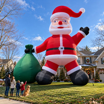33ft Inflatable Santa Claus, Giant Santa With Blower For Xmas Yard  Outdoor Party Decoration