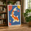 Leaping Koi Geometric - Wrapped Canvas-211670357-211670364