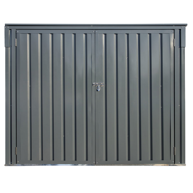 Arrow 6' x 3' Gray Galvanized Steel Horizontal Shed
