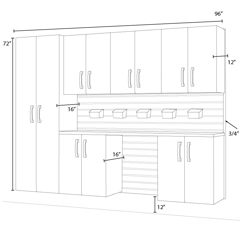 6 Piece Complete Storage System, Silver