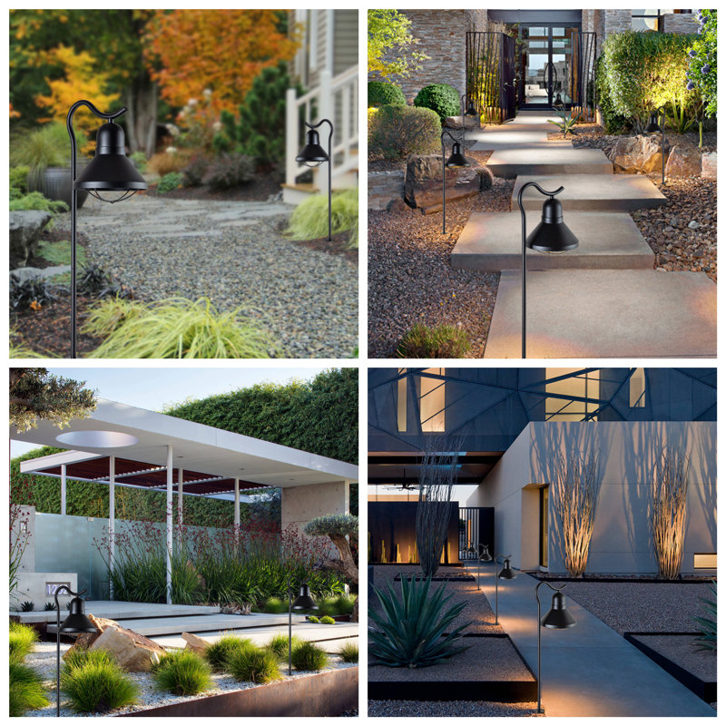 Matte Black Low Voltage Integrated LED Metal Pathway Light Kit