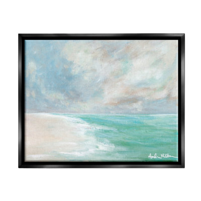 «Peaceful Beach Foam Shore Scenery Floater», art mural par Amanda Hillburn