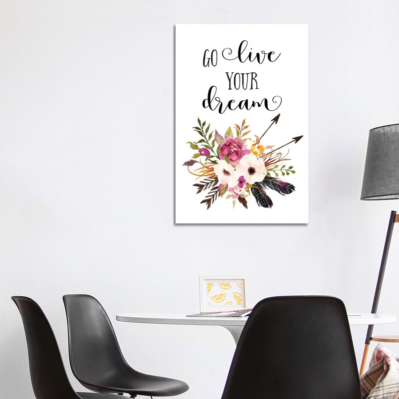 Go Live Your Dream - Print on Canvas, 101.6cm H x 66.04cm W x 1.91cm D, Wrapped Canvas