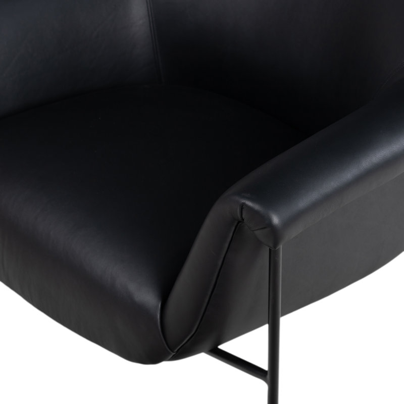 Suerte Armchair, Black Genuine Leather