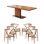 Solid wood ash dining table set