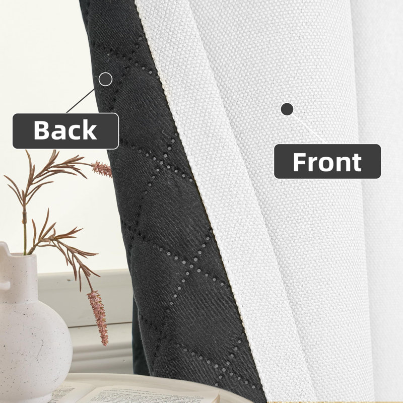 Rideau simple occultant et texturé Oakridge, Blanc, L 52 po x L 63 po