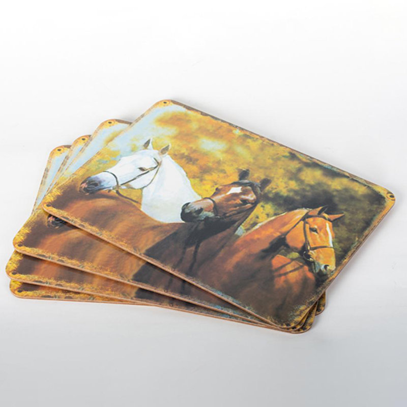 Napperons, ensemble de 4 chevaux