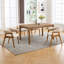 Chaises de salle à manger de style Mid-Century, chaises de salle à manger rembourrées en lin avec dossier courbé et pieds en bois (ensemble de 2)-610376684-610376685