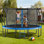 Trampoline d'extérieur, trampoline récréatif de 15 pi, trampolines approuvées par l'ASTM avec filet d'enclos et coussin épaissi, capacité de poids maximale de 470 lb, trampolines de jardin antirouille pour enfants et adultes