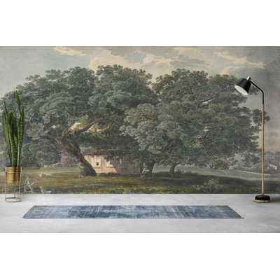Majestic Oak Tree Grove Countryside Wall Mural for Home Decor