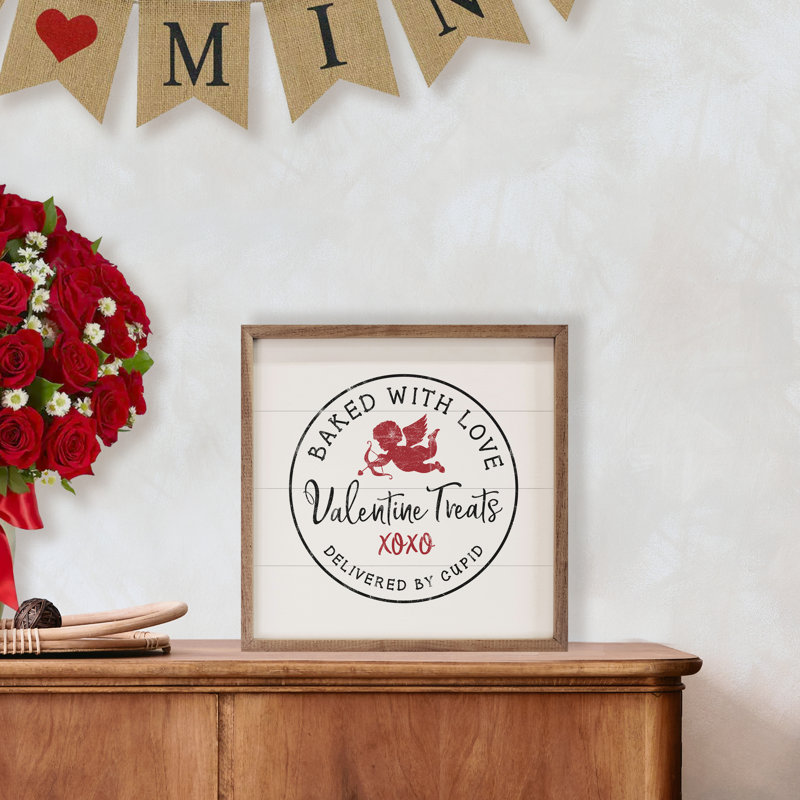 Valentine Treats Baked With Love - blanc, H 12 po x l 12 po