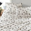 Ensemble de draps 4 pièces en toile de cerf gris, 100% flanelle de coton, brossé des deux côtés pour plus de douceur.-125564324