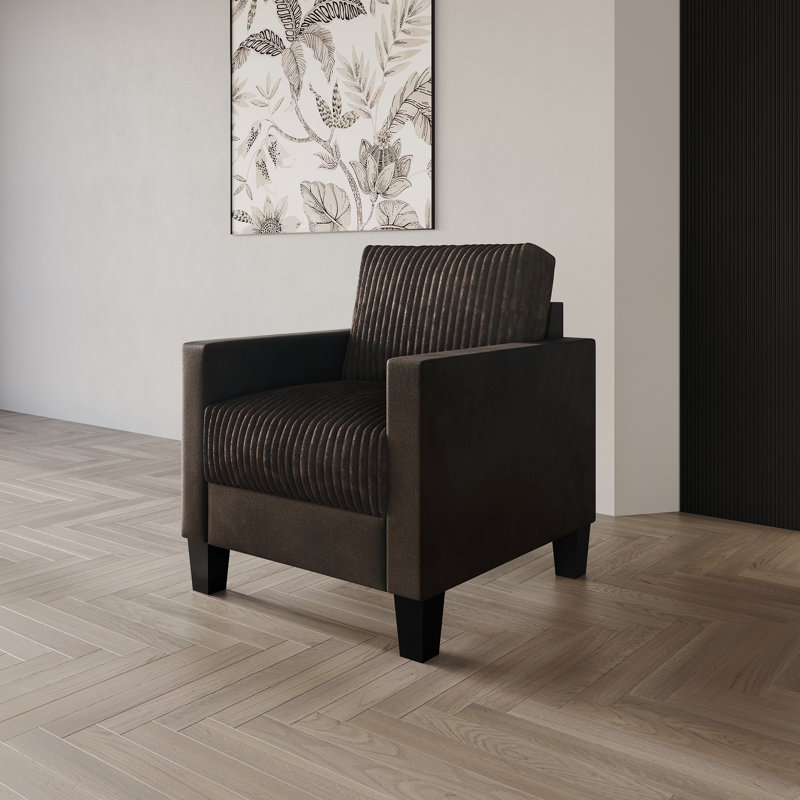 Fauteuil en velours 31,72 po Shadybrook, Velours brun