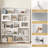 74" H 2-In-1 Bookcase, L-Shaped, 5-Tier Corner Bookshelf-1565384846
