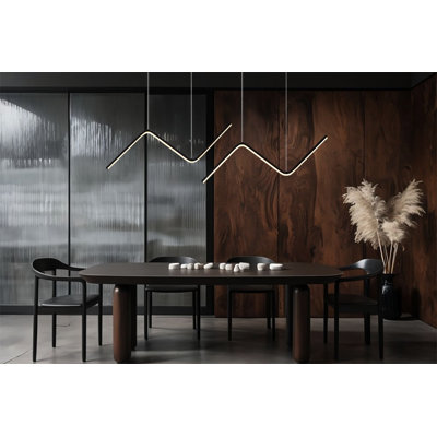 2-light Modern Minimalist Nordic Black Led Pendant Lamp