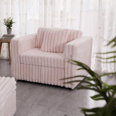 44,9 po modulaire en rose - confortable pour les espaces de vie. Rembourrage en éponge. Pour combiner les formes. Look élégant. Coussins amovibles. Structure en métal. Revêtement en microfibre. Multifonctionnel avec rangement. 1 siège