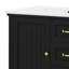 Meuble-lavabo de 30 po avec lavabo, armoire en bois d'acacia et panneau de fibres à densité moyenne avec porte à fermeture douce et 3 tiroirs, patins réglables-190270529