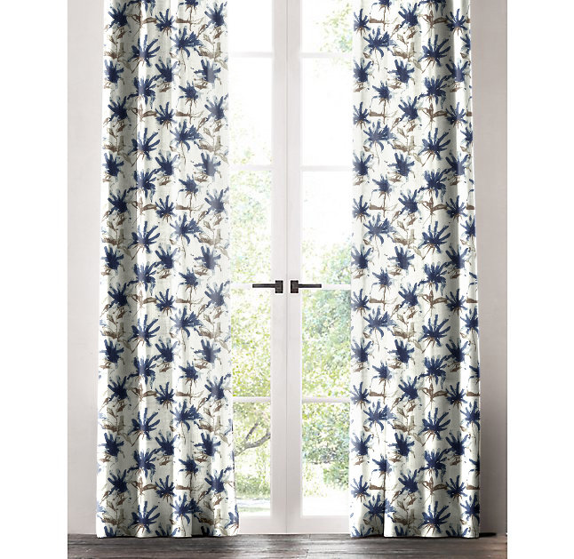  Panneau de rideau simple obscurcissant avec passe-tringle Abstract, L 50 po x L 72 po, Bleu