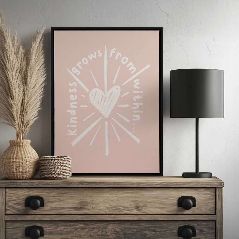 «Kindness Grows from intérieur» par House Fenway, reproduction d'art, L 24 po x H 32 po, Toile avec cadre, Tanné