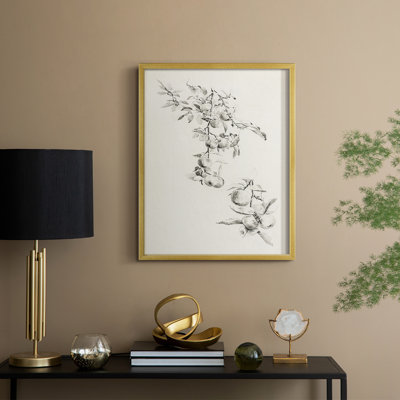 Vintage Sketch XCI Framed Print - Solid Wood