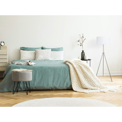 Vaune 59"  Tripod Floor Lamp, Adjustable in Height, 100% Metal Body with Linen Drum Shade, E26 Socket, Bedside Lamp, Standing Light for Living Room, Bedroom, Office,