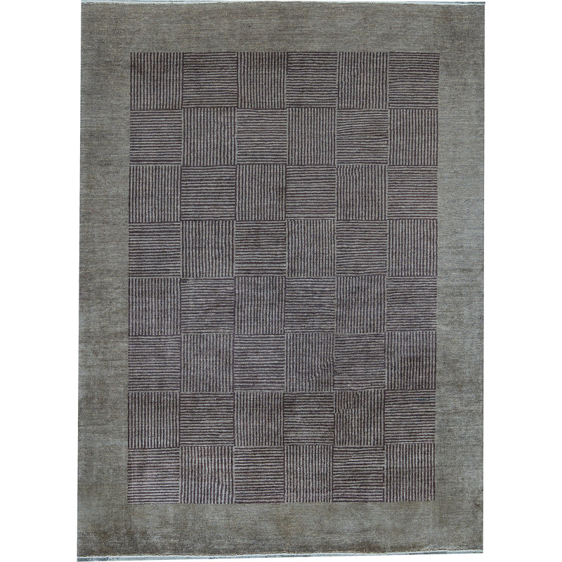 Hand-Knotted High-Quality Gray and Brown Area Rug