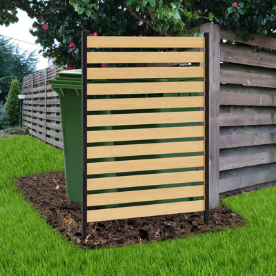 Air Conditioner Fence, 1-Panel Pool Equipment Enclosure With Metal Stakes, Privacy Fence Panels For Outside
