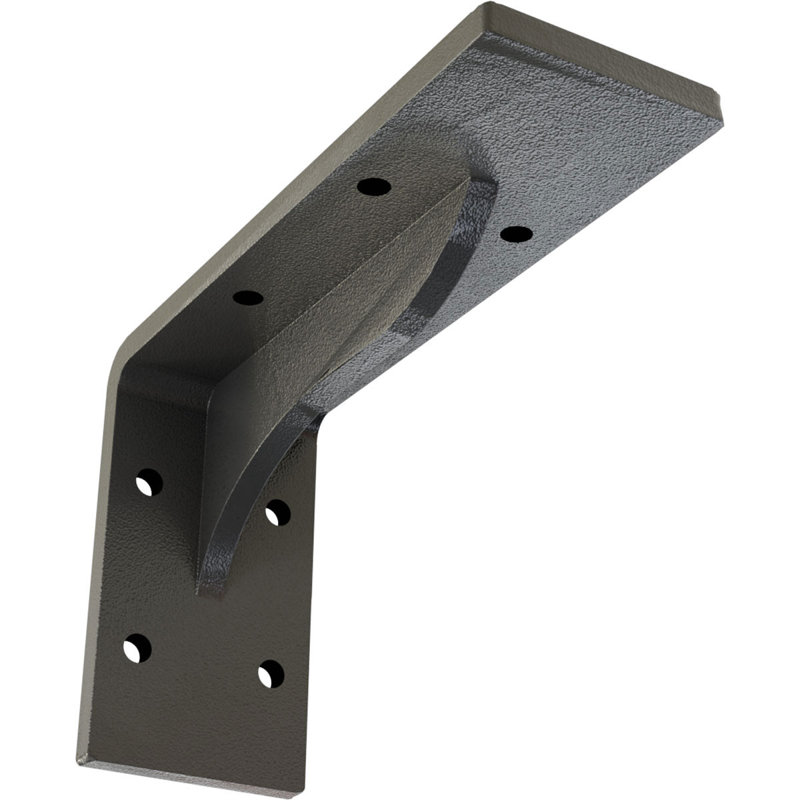 Support en acier Embrey, H 3,75 po x l 2 po x P 6 po, Gris martelé