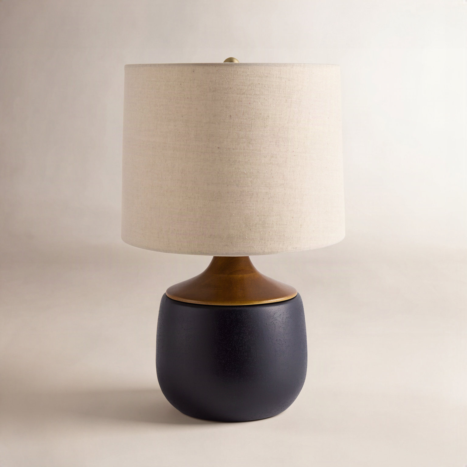 Ceramic Table Lamp, Navy, Beige
