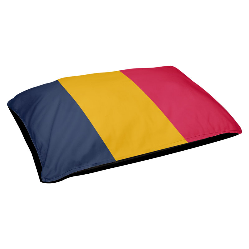 Coussin Ohio Football, Très grand (l 50 po x P 40 po x H 17 po), Bleu marine / doré / rouge écarlate