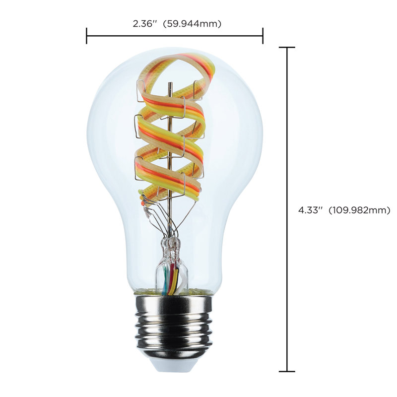 6 Watt A19 LED 2700K-5000K RGB/Tunable White Starfish IOT Clear Medium Base 120 Volt