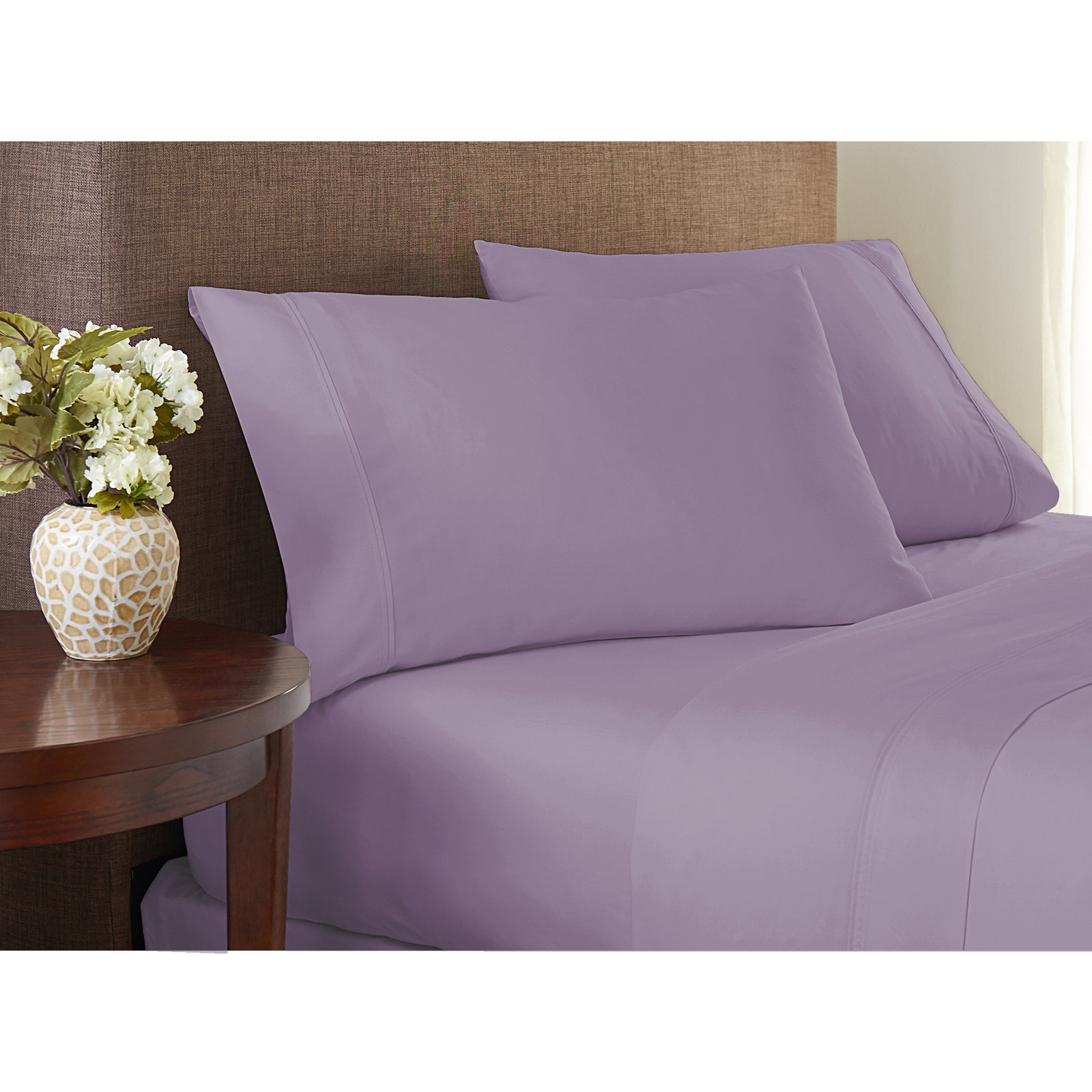 Kal 100% Cotton Sheet Set, Lavender, Queen