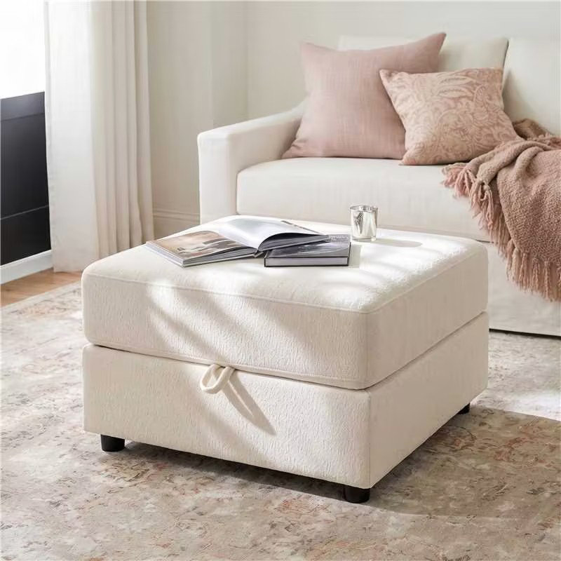 75cm Wide Polyester Square Standard Ottoman