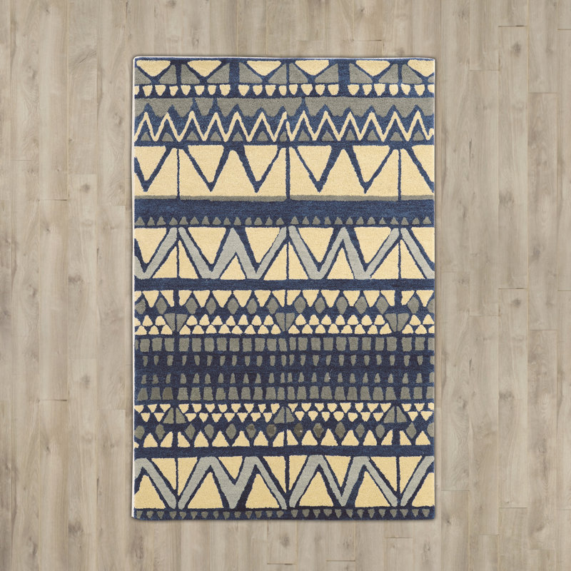Kennedale Wool Geometric Indoor Rug, Rectangle 5' x 8'