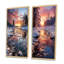 «Winter Sunset Snowfall», 2 pièces sur toile-11739930-11739928