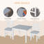 HOMCOM Kids Table and Chair Set for Toddler Preschoolers 3 Pieces Grey