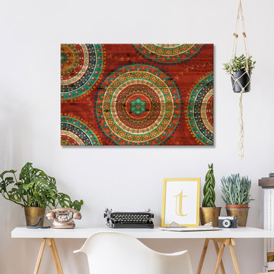 «Mexico Fiesta VII» par Véronique Charron - peinture sur bois sans cadre