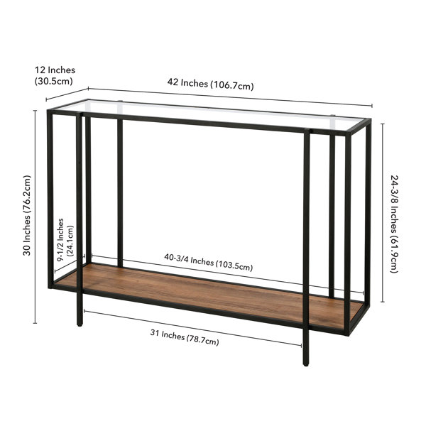 Mixed Metal Glass-top Console Mixed Metal Glass-top Console
