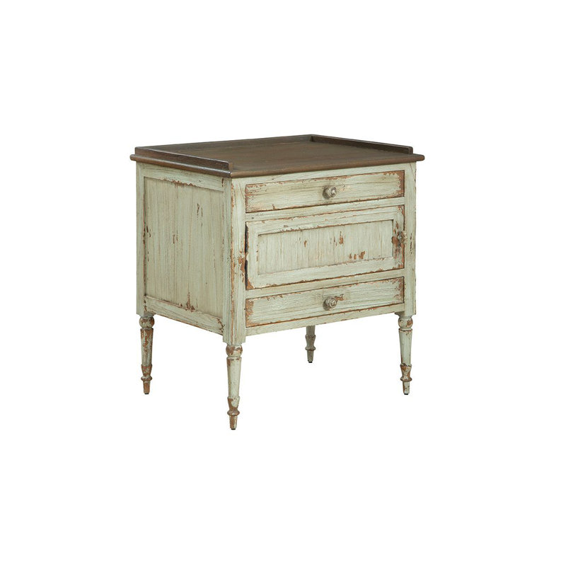 Chatrine Mindi End Table, Distressed Light Green