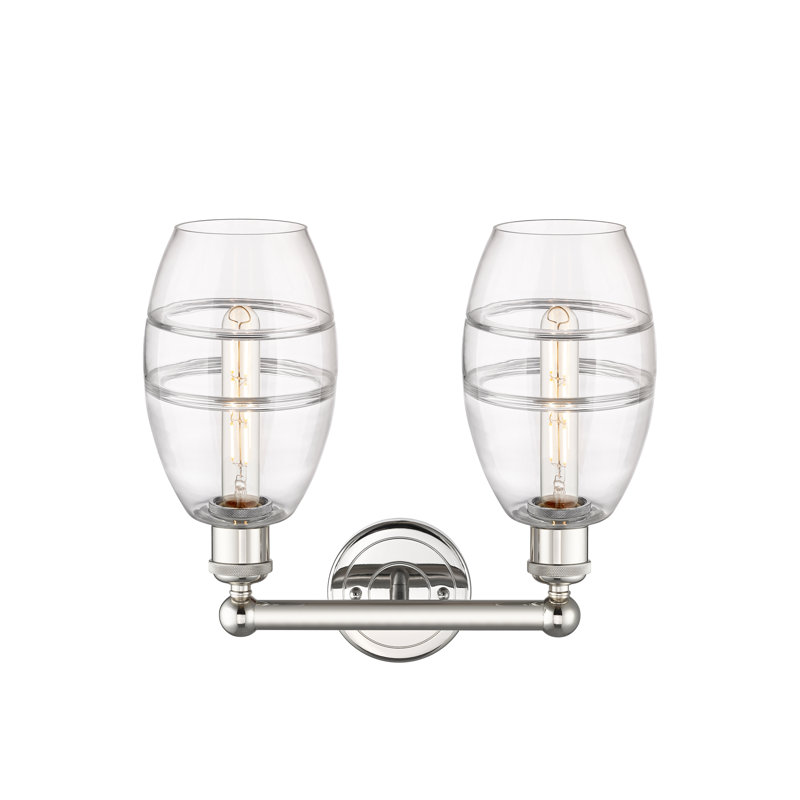 Éclairage pour meuble-lavabo à 2 lumières Kusham, Transparent, Nickel poli