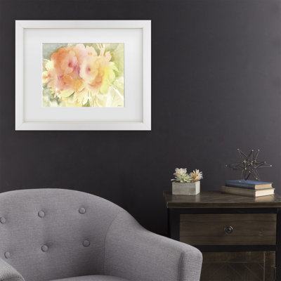 Art mural encadré - Décoration murale Sheila Golden «Floral Watercolor 1» avec cadre mat - Art du salon, de la cuisine et de la salle de bain - 16 x 20
