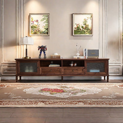 American style retro solid wood TV cabinet