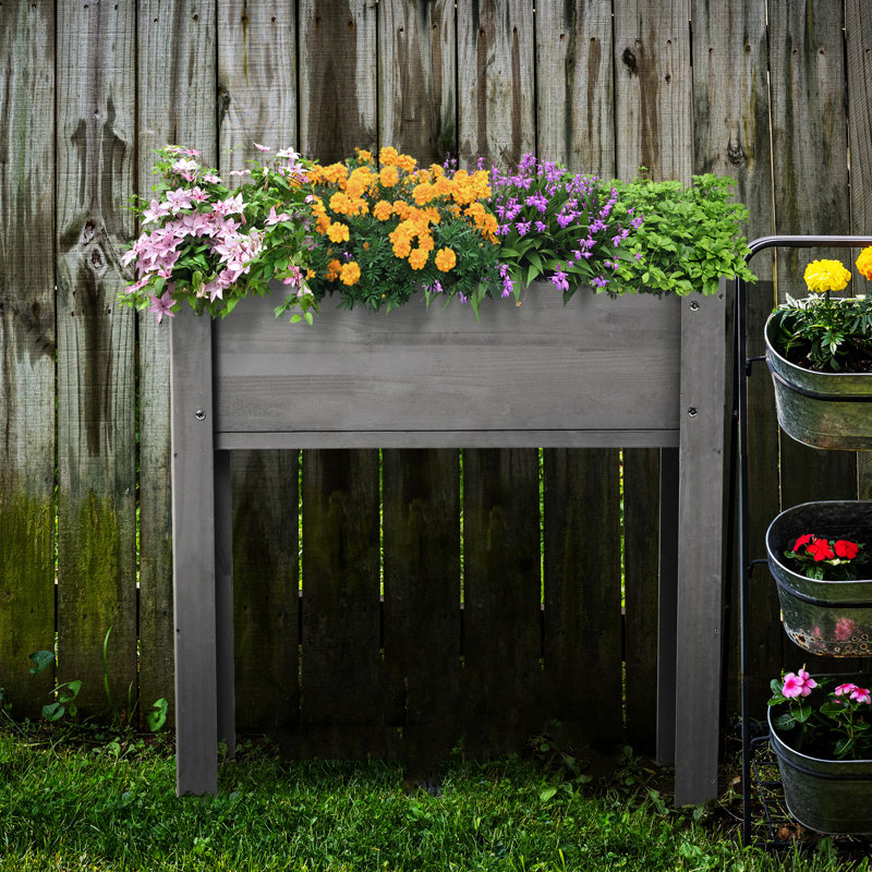 31X31x16 Inch Elevated Wooden Planter With Legs, Outdoor Garden Box For Plants, Flowers, Fruits, Veggies, Herbs - Gorgeous Look Raised Bed Legs Inch, Vegetables, Stable Structure